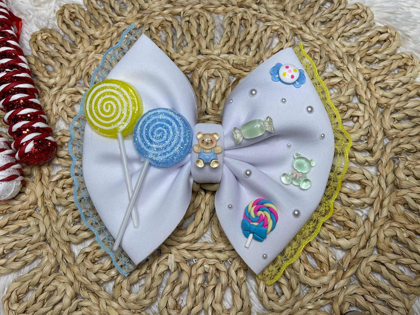 Candy 7” single bow (add clip or nylon to notes)