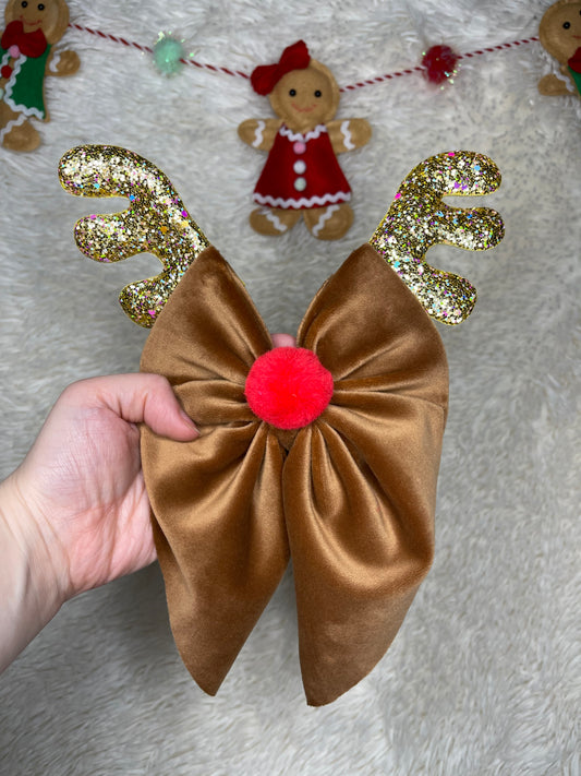 glitter reindeer sailor (add clip or nylon to notes)