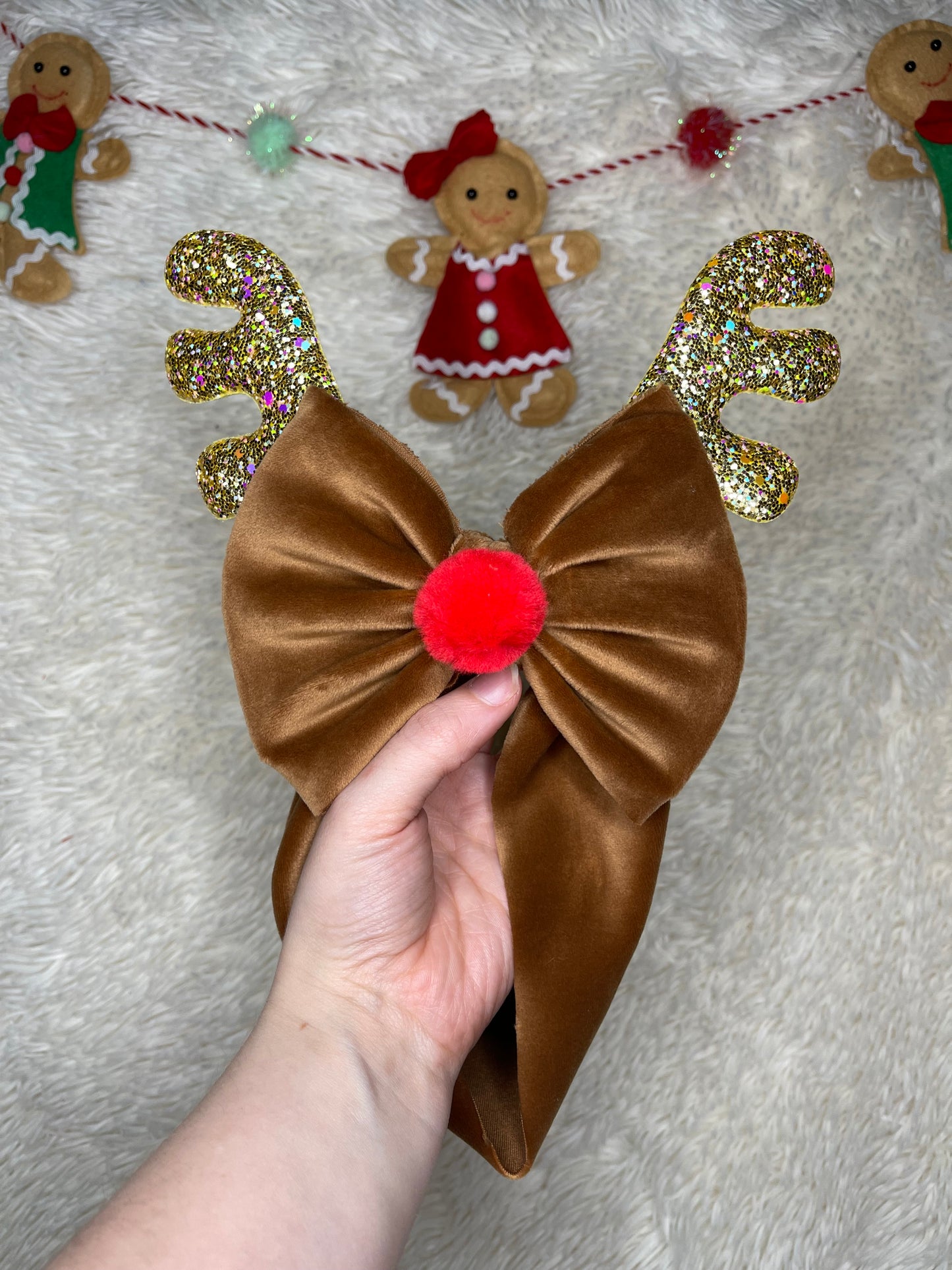 glitter reindeer 6/12m wrap