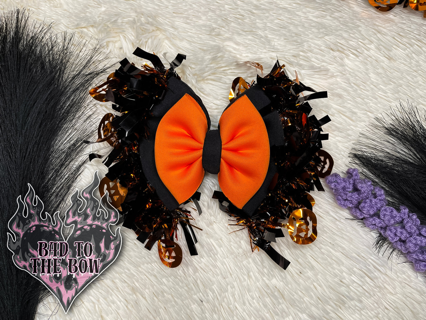 Doublestack Single Bow🖤🧡💜